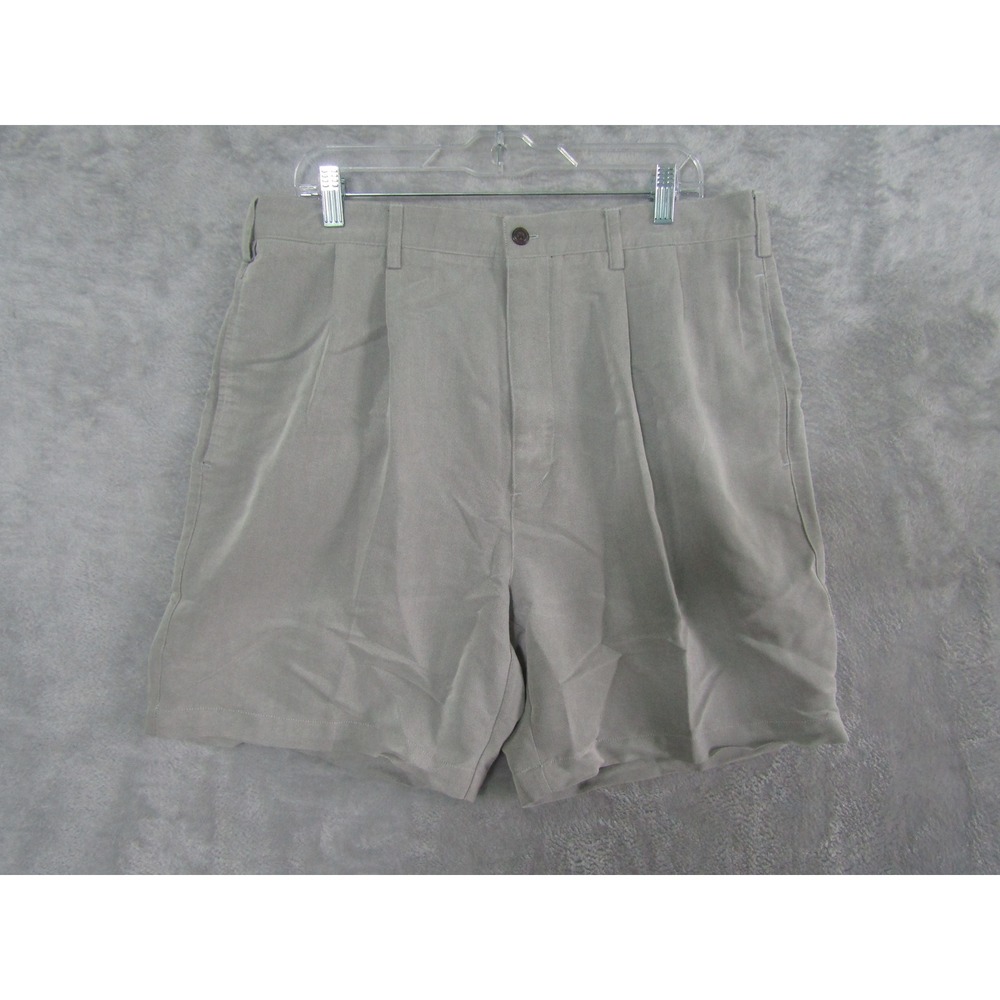Natural‎ Issue Mens Flat Front Pleated Casual Shorts Tan Size 36
